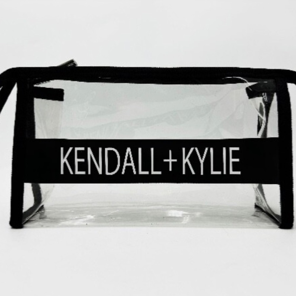 🆕 Kendall + Kylie Clear Cosmetic Bag with Black Trim
